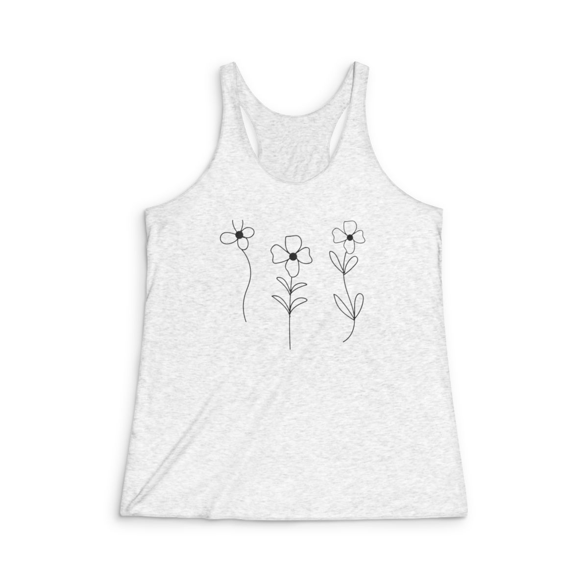 Womens Tri-Blend Racerback Tank Floral Tank Top Line Art Tank Top Face Line Tank