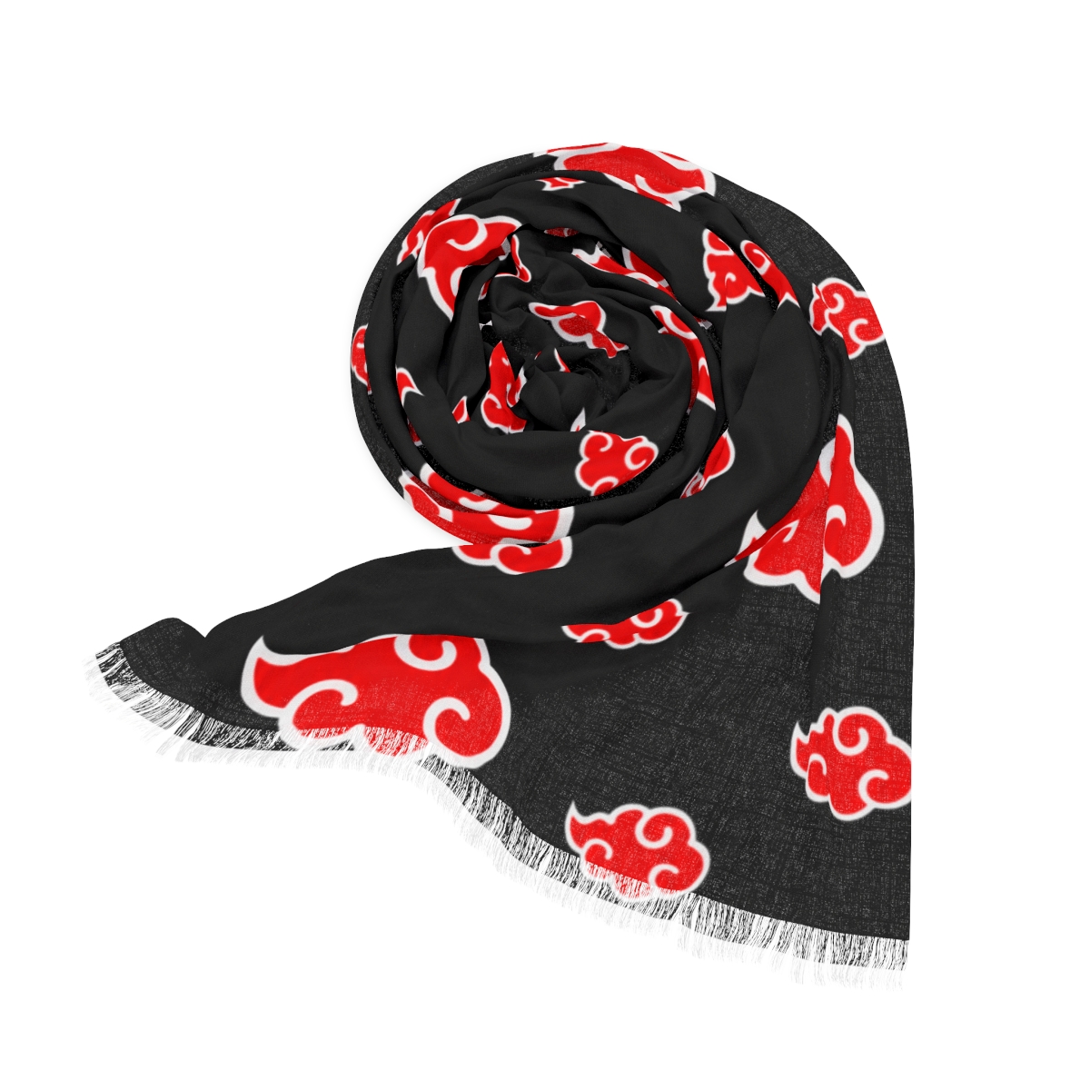 Lightweight Anime Scarf Vibrant Japanese-Inspired Design Soft, Semi-Translucent, Perfect for Conventions & Everyday Akatsuki Style