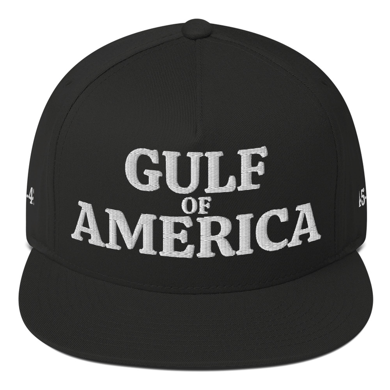 JL Gulf of America Flat Bill Hat – Snapback Cap with 45–46 Side Logos