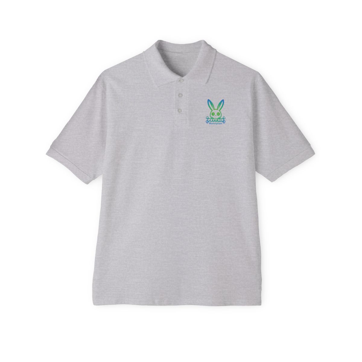 Men's Piqué Polo  PSYYHO BUNNYTON Neon Blue Logo