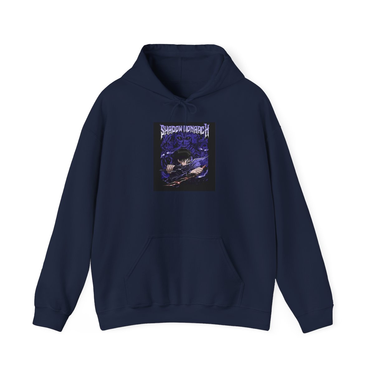 Unisex Heavy Blend JL Anime Hooded Sweatshirt - Solo Leveling Shadow Monarch