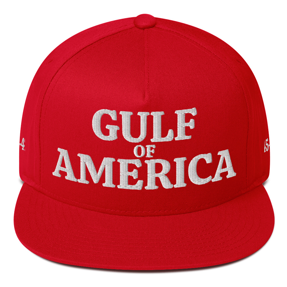 JL Gulf of America Flat Bill Hat – Snapback Cap with 45–46 Side Logos