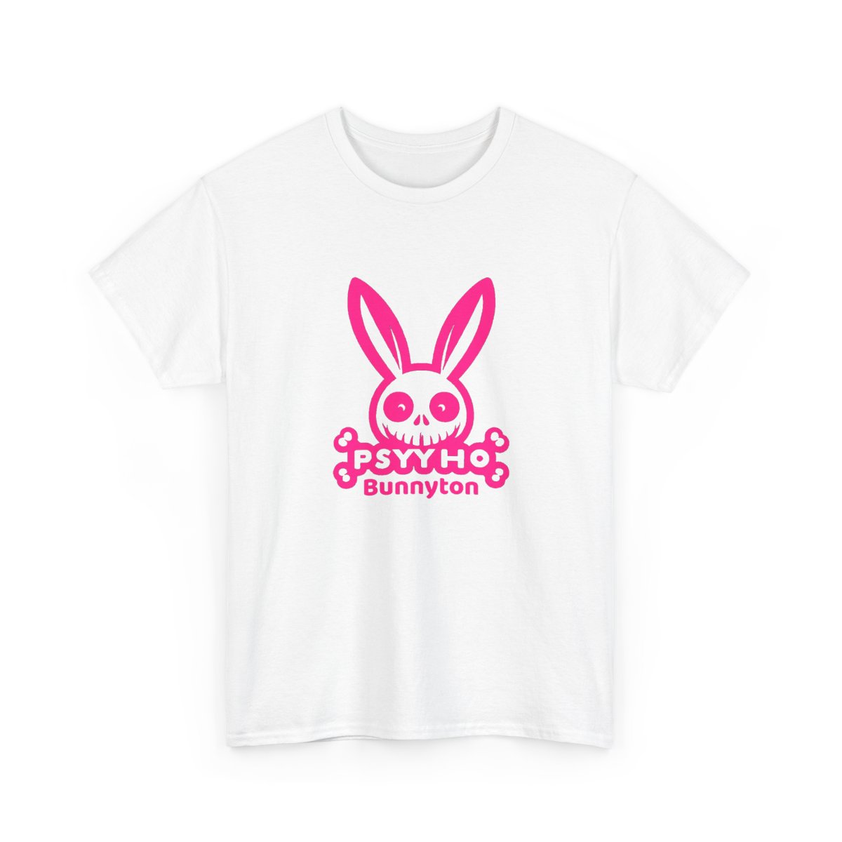 Unisex Heavy Cotton Tee PSHYYHO BUNNYTON Pink Design