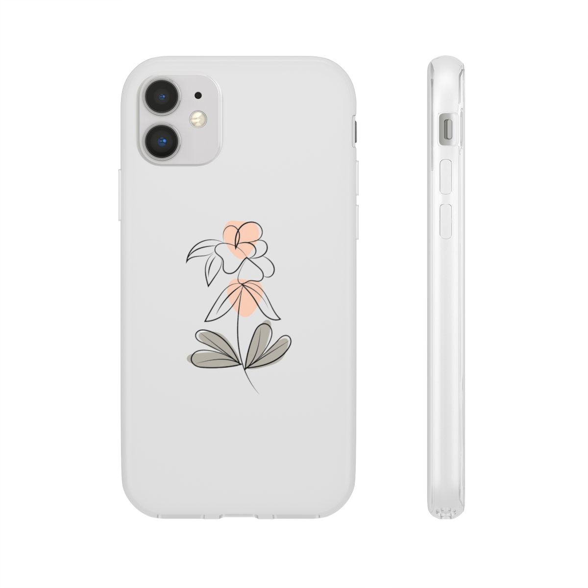 Flower Line Art Case Flexi Aesthetic Minimalist Cover for iPhone and Samsung