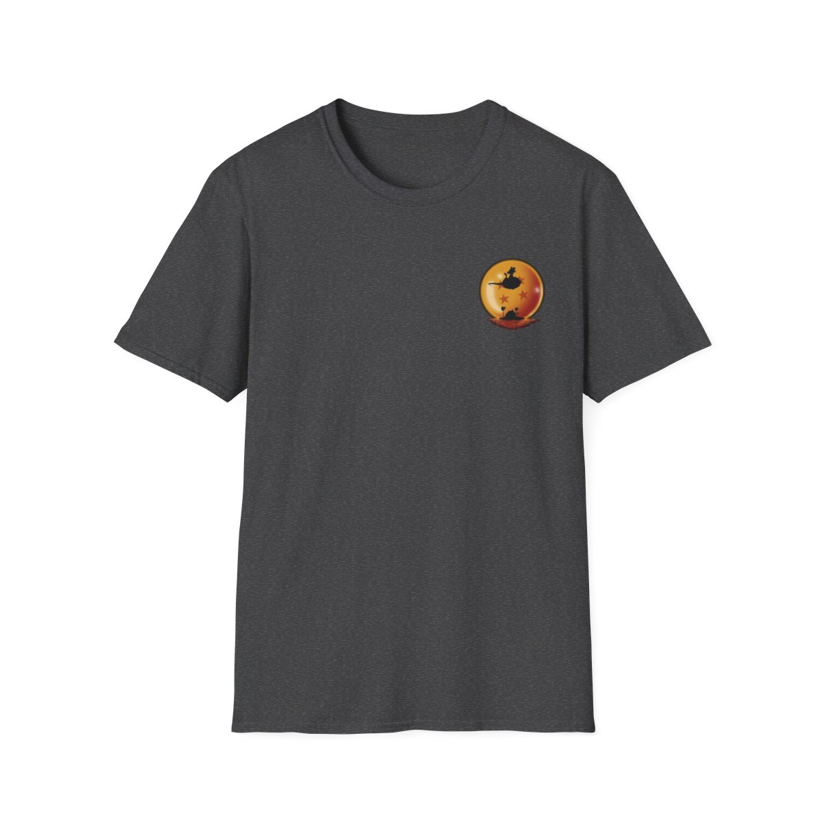 Unisex JL Anime T-Shirt Softstyle Front and Back Printed - Goku on Flying Cloud