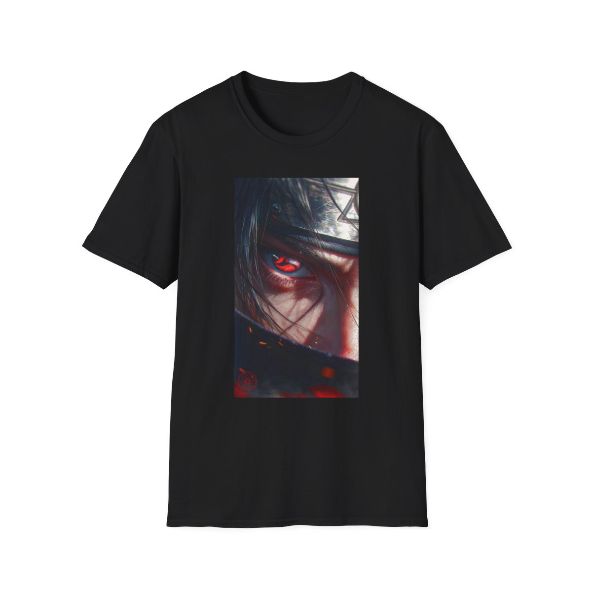 Unisex JL Anime T-Shirt Softstyle - Itachi Mangekyō Sharingan