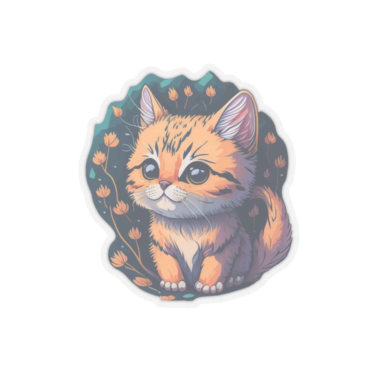 Kiss-Cut Stickers, cat kitty stickers, aesthetic stickers, trendy stickers