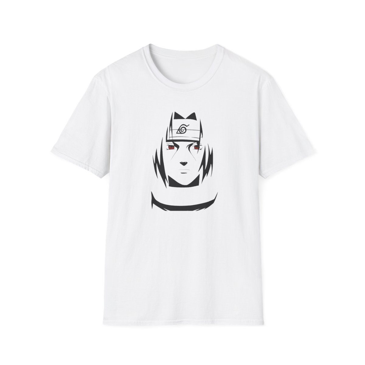 Unisex JL Anime T-Shirt Softstyle Back & Front Printed - Itachi Uchiha