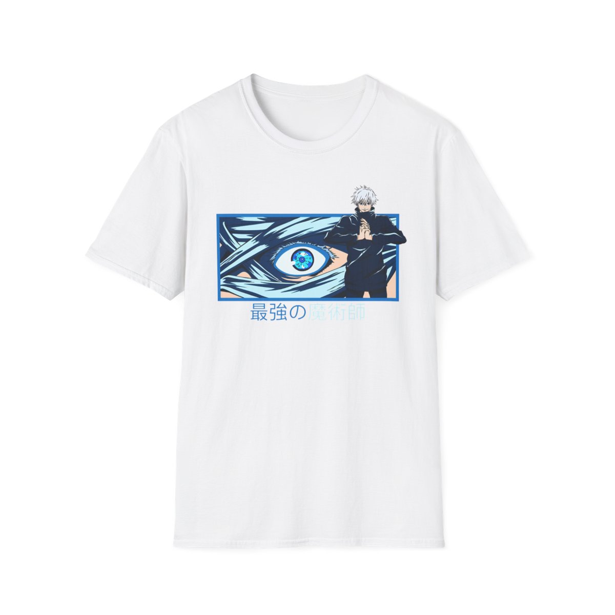 Unisex JL Anime T-Shirt Softstyle Front and Back Printed - Gojo Satoru