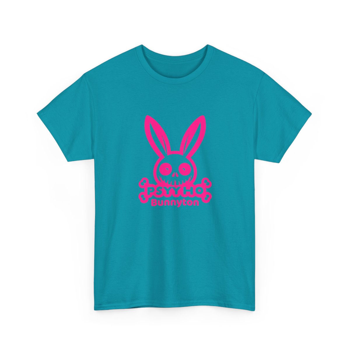 Unisex Heavy Cotton Tee PSHYYHO BUNNYTON Pink Design