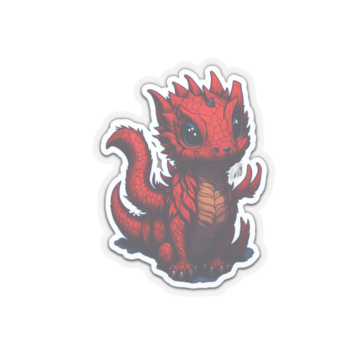 Kiss-Cut Stickers, red dragon stickers, colorful stickers, aesthetic stickers
