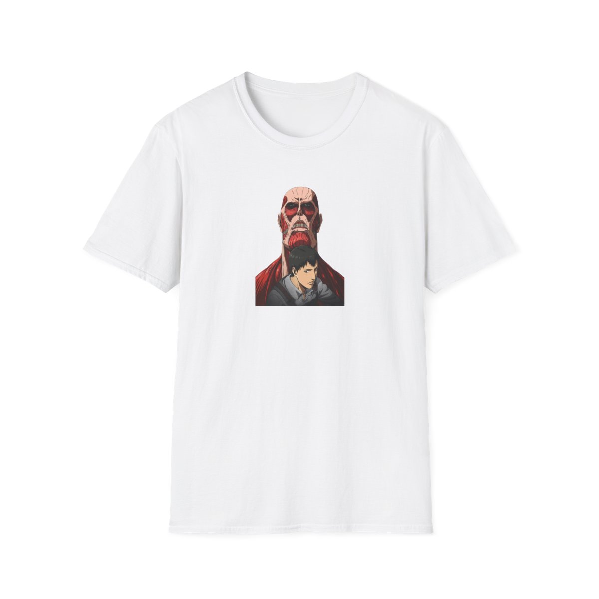 Unisex JL Anime T-Shirt Softstyle Front and Back Printed - Colossal Titan