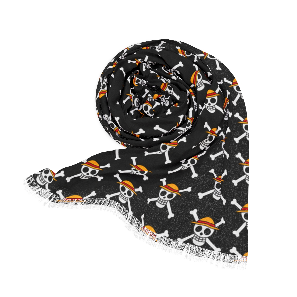 Lightweight Anime Scarf Vibrant Japanese-Inspired Design Soft, Semi-Translucent, Perfect for Conventions & Everyday Pirate Straw Hat Style
