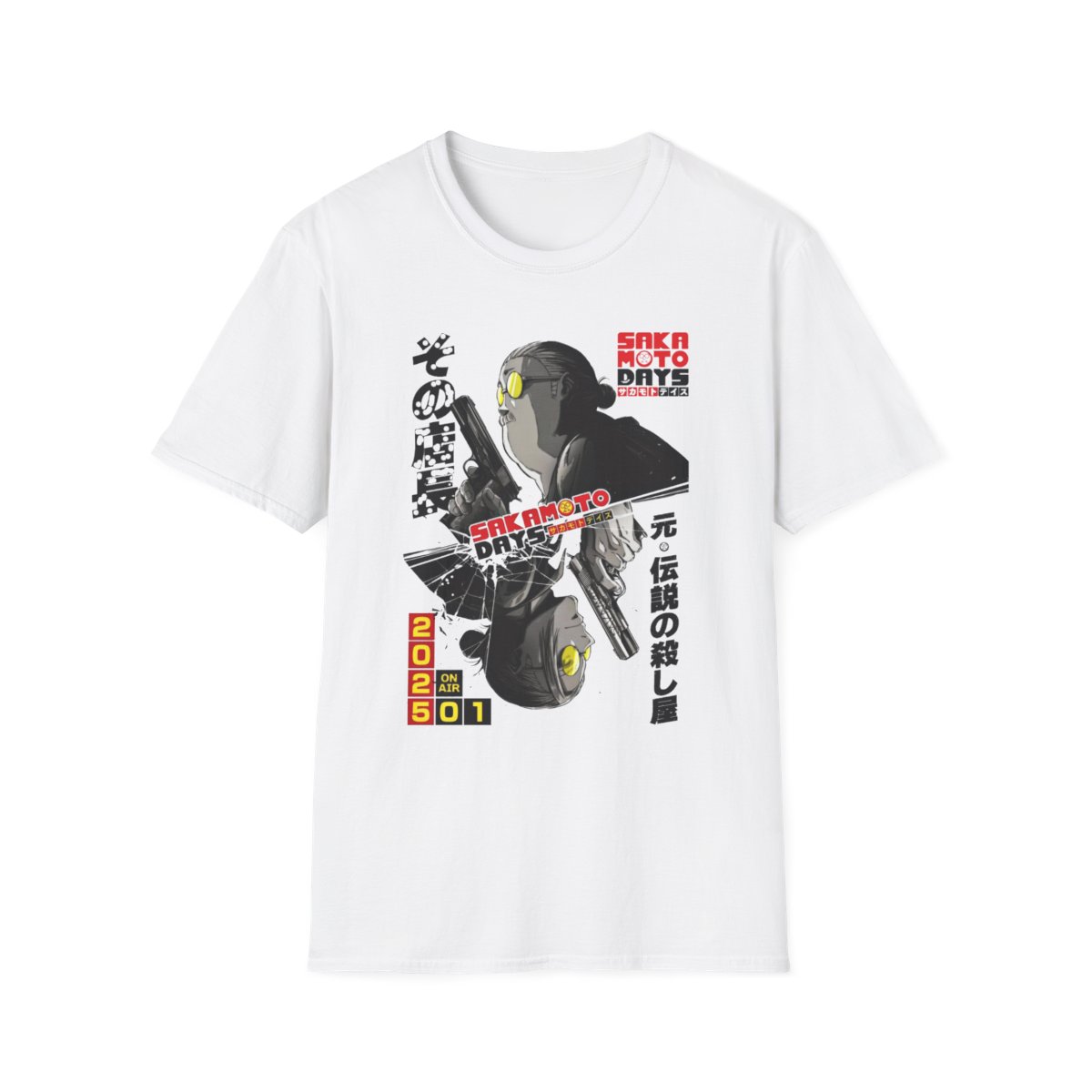 Anime Soft T-Shirt, Sakamoto shapes, Unisex JL Anime Front Printed Tee