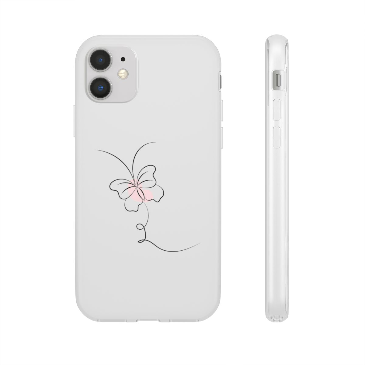 Butterfly Line Art Case Flexi Aesthetic Minimalist Cover for iPhone and Samsung