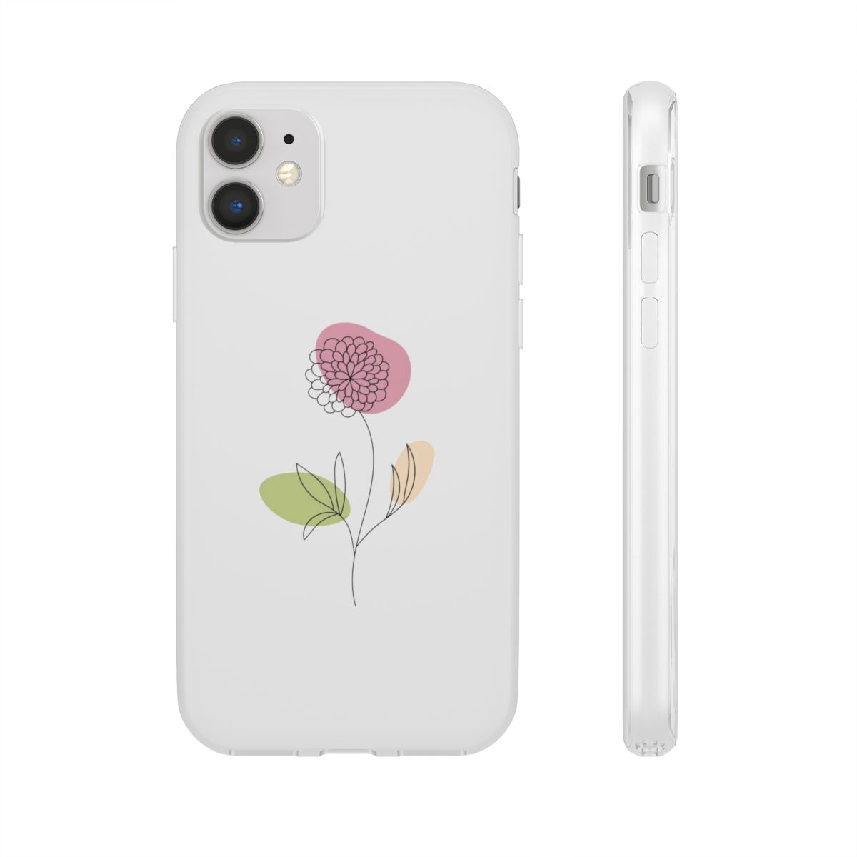 Flower Line Art Case Flexi Aesthetic Minimalist Cover for iPhone and Samsung