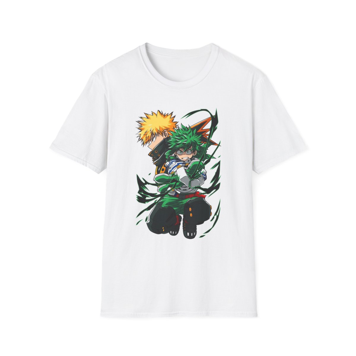 Unisex JL Anime T-Shirt Softstyle - My Hero Academia Midoriya and Bakugo