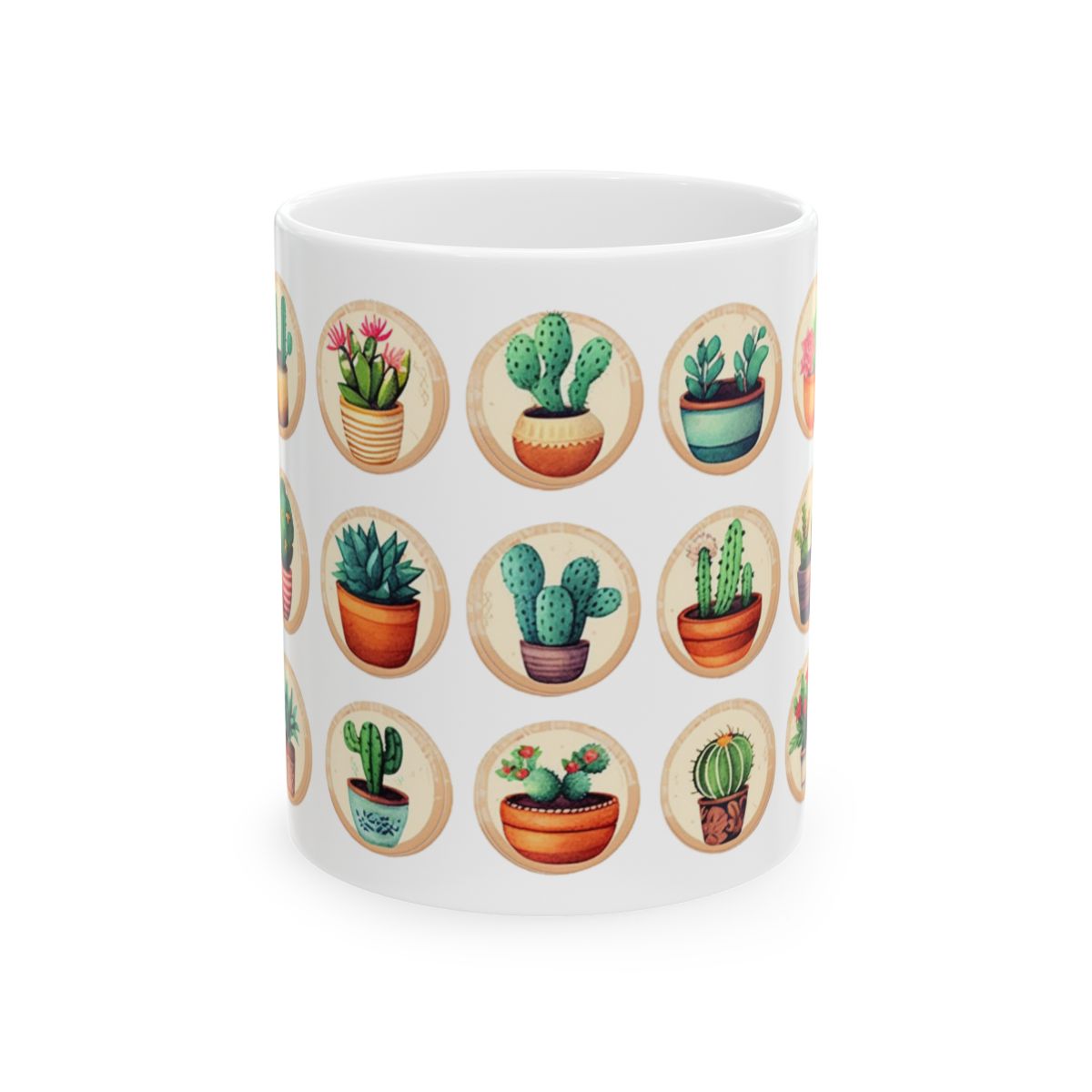 Plant Mug, Succulent Coffee Mug, Botanical Coffee Cup, Gardening Lover Mug