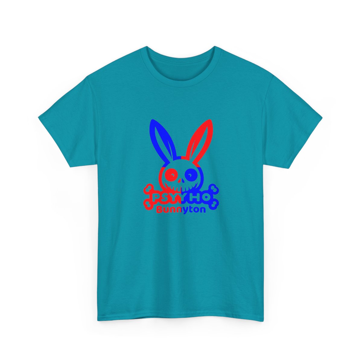 Unisex Heavy Cotton Tee PSHYYHO BUNNYTON DR Flag Design