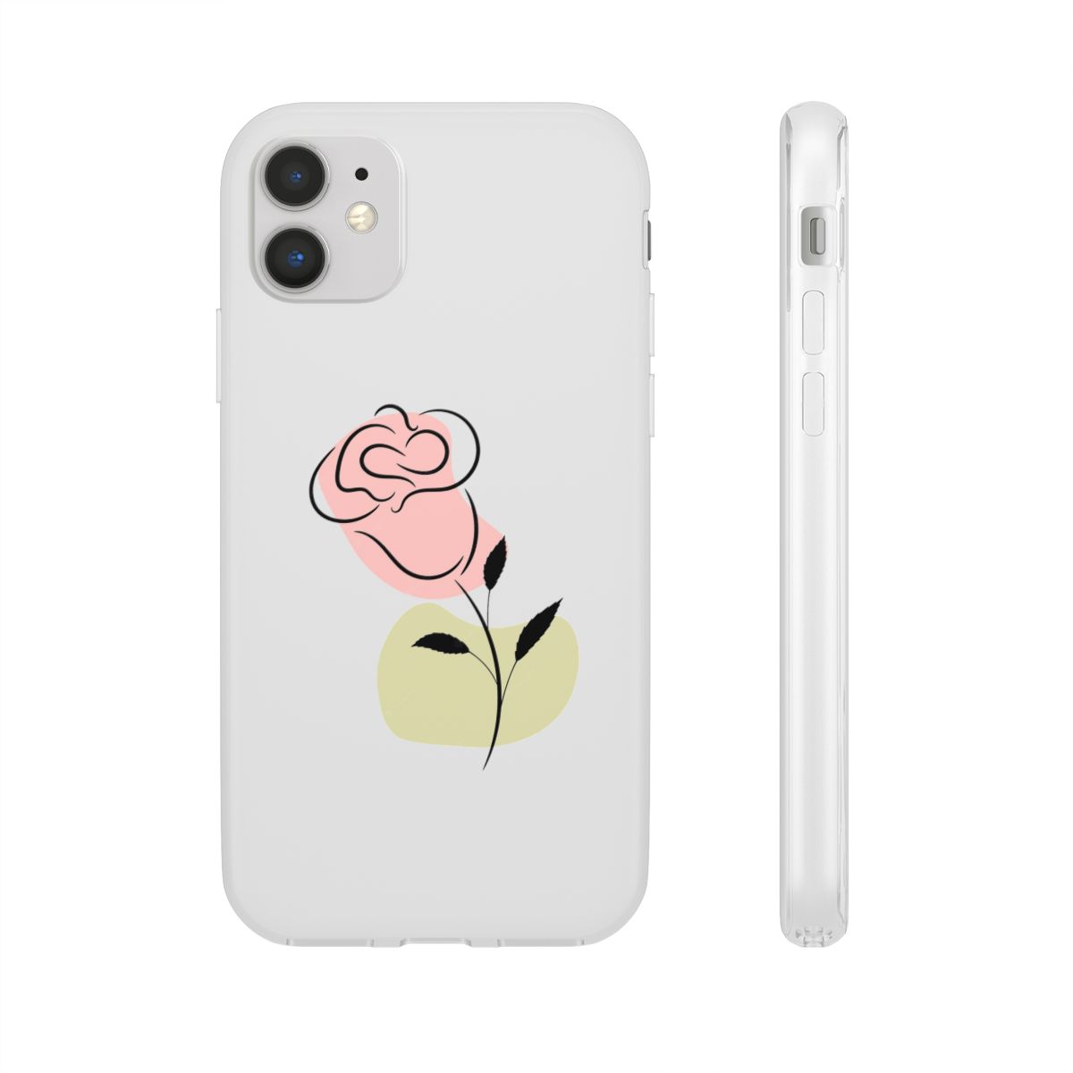 Flower Line Art Case Flexi Aesthetic Minimalist Cover for iPhone and Samsung