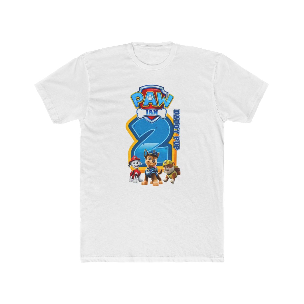 Dad Paw Patrol 2nd Birthday T-Shirt — Kids Chase & Pups Number 2 Tee