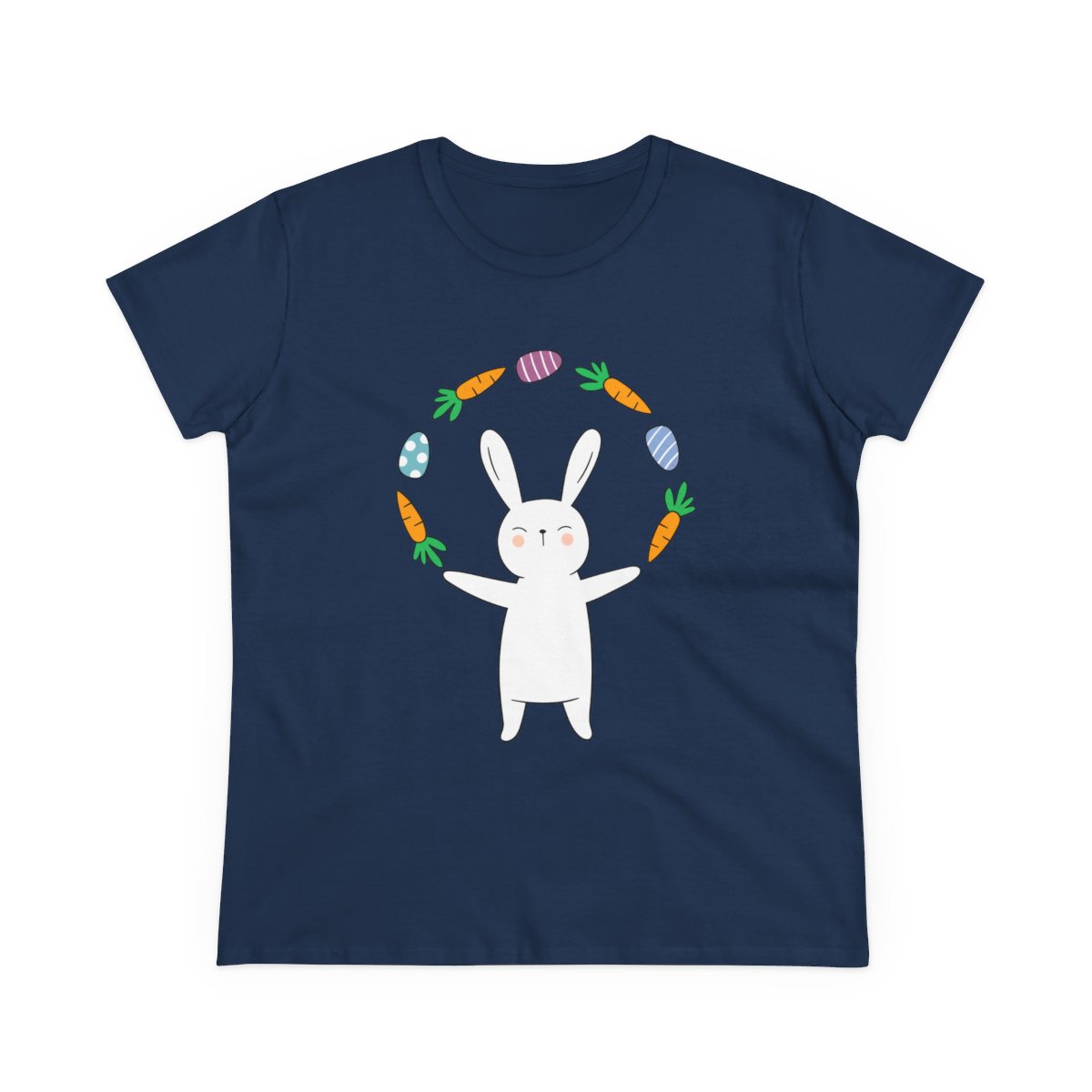 Juggler rabbit Tee, Women's Midweight Cotton Tee, Vegetables Tee, Rabbit Tee