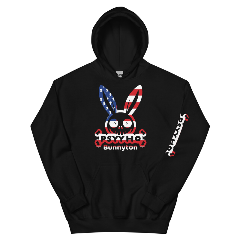 JL Unisex Heavy Blend Hoodie Psyyho Bunnyton US Flag