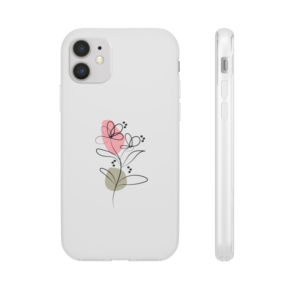 Flower Line Art Case Flexi Aesthetic Minimalist Cover for iPhone and Samsung