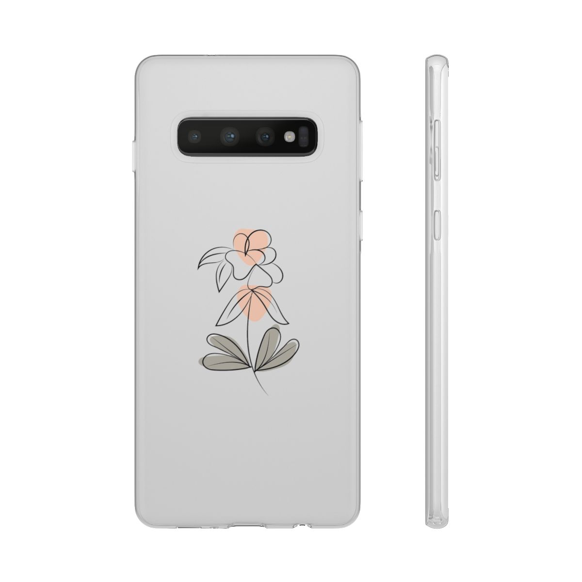 Flower Line Art Case Flexi Aesthetic Minimalist Cover for iPhone and Samsung