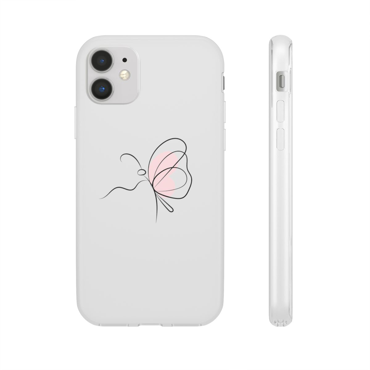 Butterfly Line Art Case Flexi Aesthetic Minimalist Cover for iPhone and Samsung
