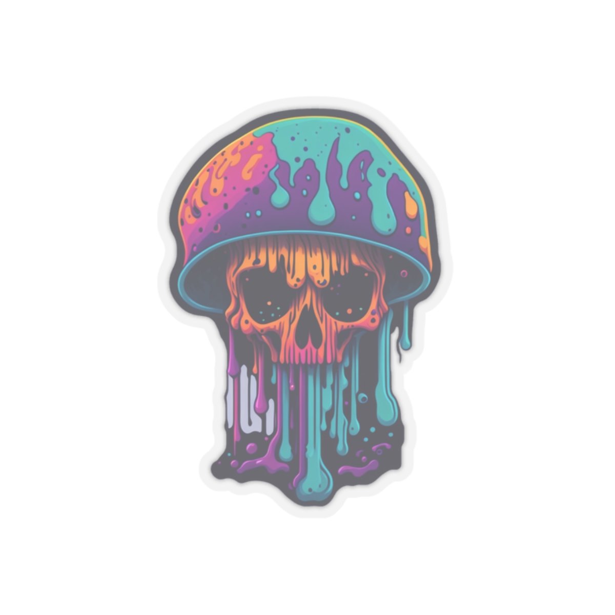 Kiss-Cut Stickers, full colors skull stickers, multicolor skull sticker