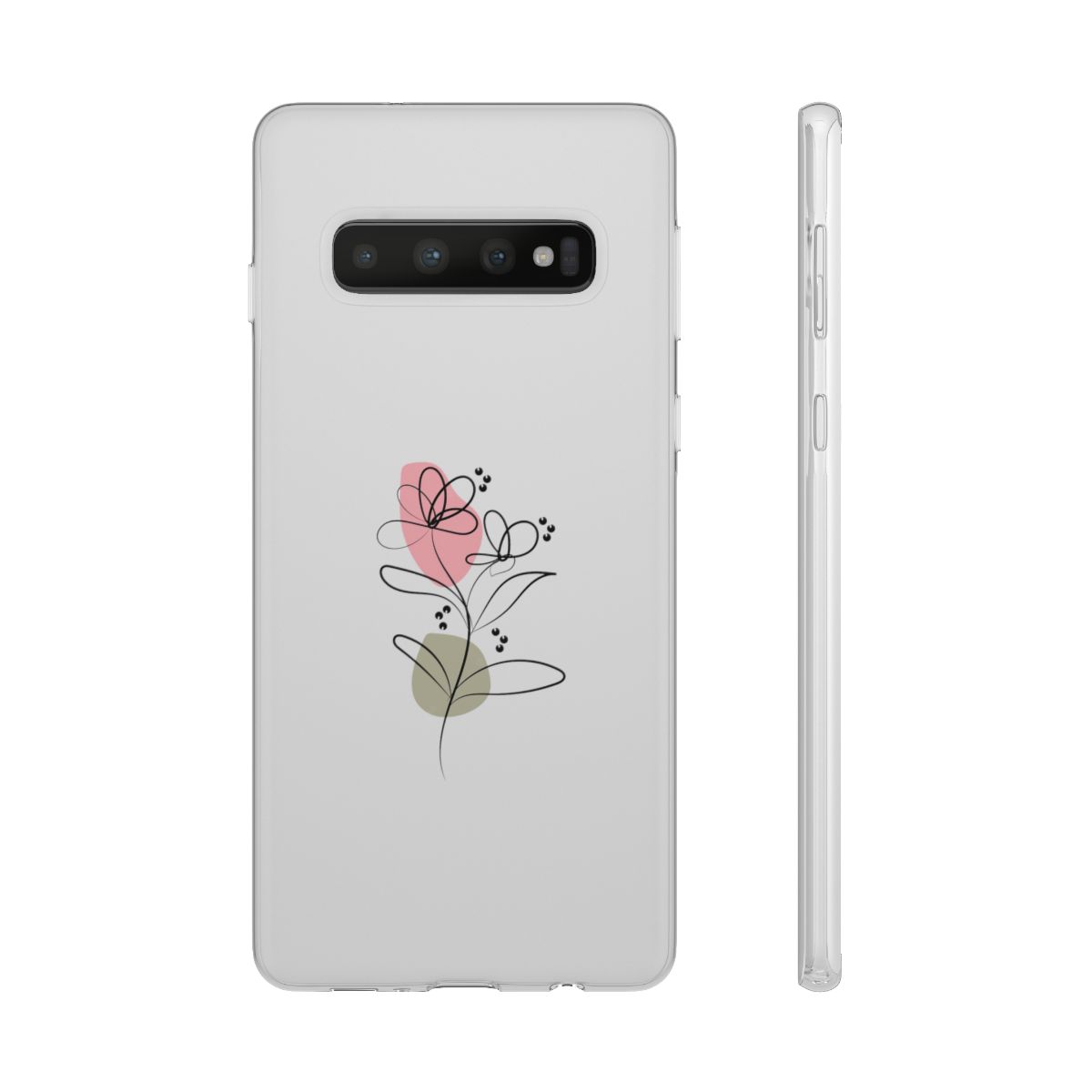 Flower Line Art Case Flexi Aesthetic Minimalist Cover for iPhone and Samsung
