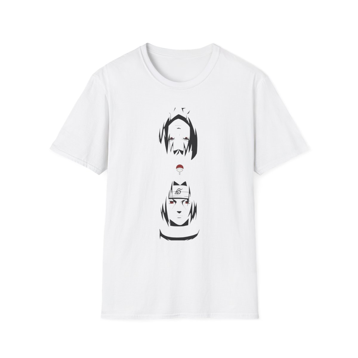 Unisex JL Anime T-Shirt Softstyle Back & Front Printed - Itachi and Sazuke