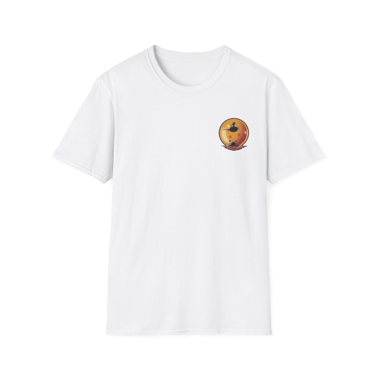 Unisex JL Anime T-Shirt Softstyle Front and Back Printed - Goku on Flying Cloud