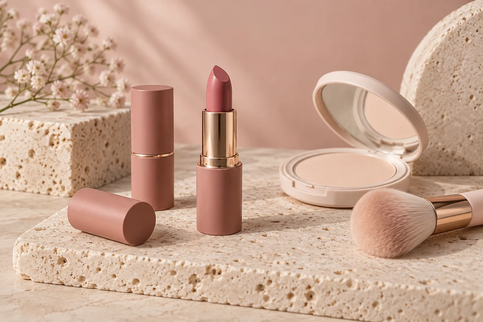 Makeup in soft tones