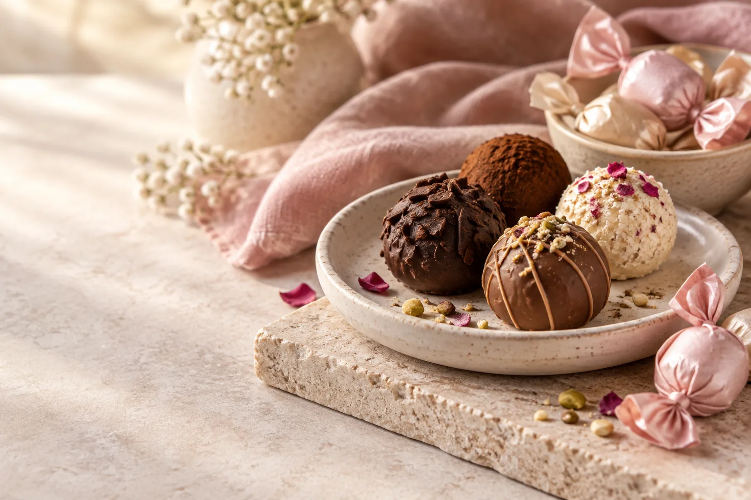 Handcrafted sweets in an editorial composition